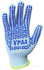 Перчатки х/б ЛЮКС 7 класс ПВХ 5 нитей Х-нить белая - krep66.ru - Екатеринбург